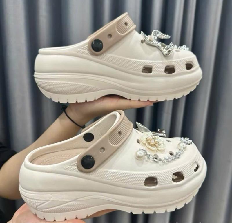 Dép sục nữ Charm đá hoa mai bản VIP đế cao phong cách năng động chất liệu EVA Shoes Giày Bệt Dép