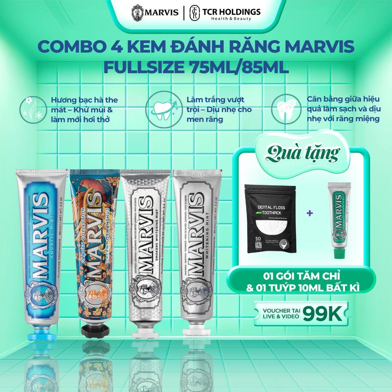 [Mua 4 Nhận 5] Combo 4 Kem đánh răng Marvis Fullsize 75ml/85ml [IH]