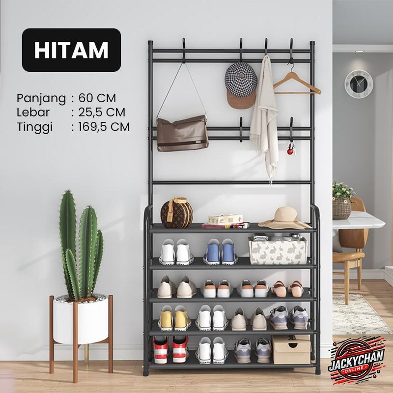 JC Stand Hanger 4 Susun Rak Sepatu Besi Gantungan Baju Topi Tas - Shop ...