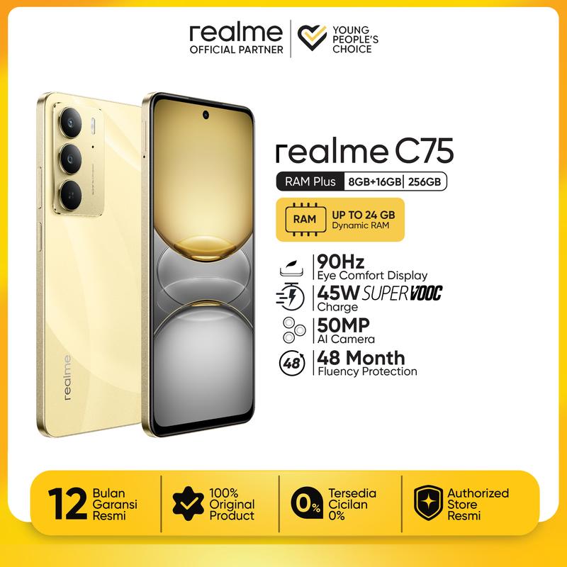 [LIVE EXCLUSIVE] realme C75 8GB+16GB*|256GB | IP66/68/69 Dust & Water Resistance| Military Grade Shock Resistance | 6000mAh Massive Battery 3