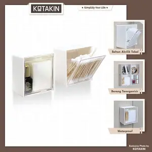 KOTAKIN Rak Kotak Dinding Penyimpanan Kapas Tempat Perintilan Box Kecil Organizer Tempel Serbaguna