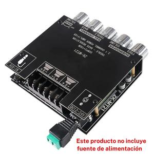 Módulo amplificador de potencia de receptor de audio de 2,1 canales, módulo amplificador de audio compatible con Bluetooth de 2,1 canales, placa amplificadora de 50 W x 2 + 100 W BT
