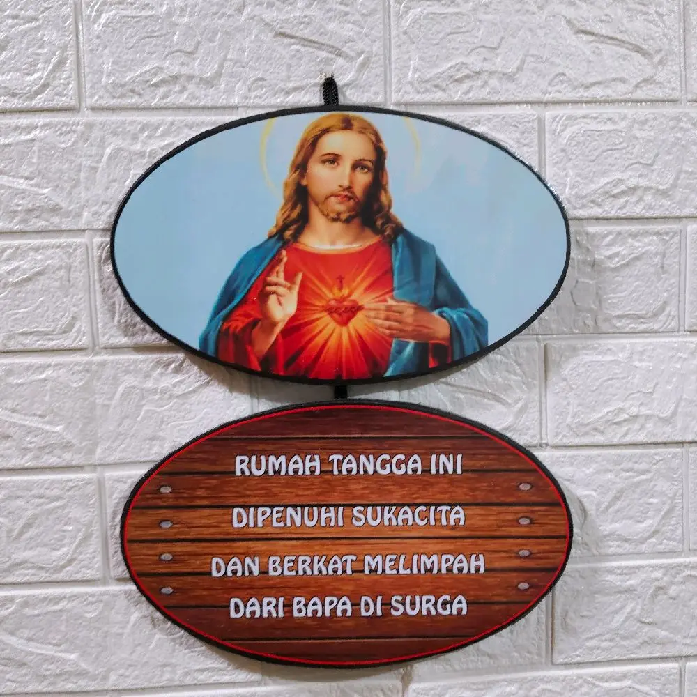 Hiasan dinding oval jumbo (rumah tangga ini)