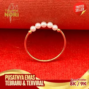 CINCIN 5 MUTIARA SUPER RINGAN - EMAS 8K - TOKO MAS NORI OFFICIAL