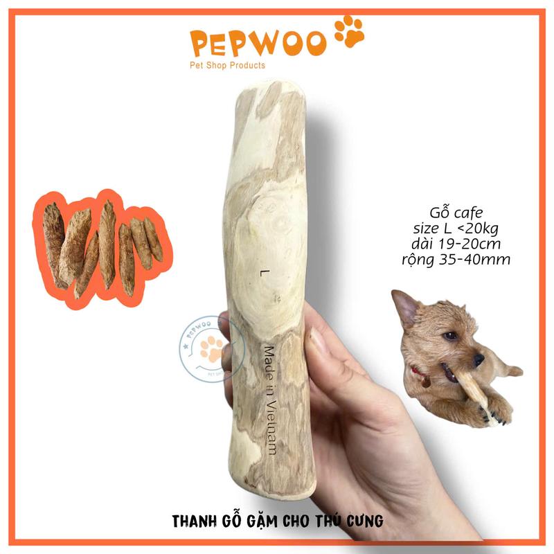 Thanh Xương Chó Gặm Gỗ Cafe Size L PEPWOO 100% Tự Nhiên | MADE IN VIETNAM 0