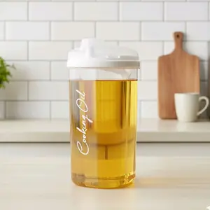 Botol Minyak Goreng 2L 2 Liter Cooking Oil Teko  Minyak Estetik Aesthetic Minimalist Kitchen Putih Abu-Abu