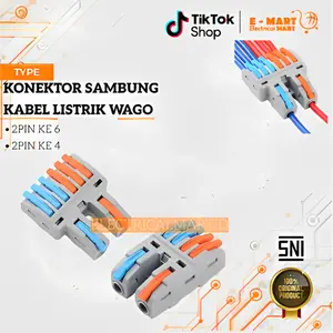 Konektor Kabel WAGO 2 ke 4/6 Pin Terminal Sambungan Kabel Split Connector