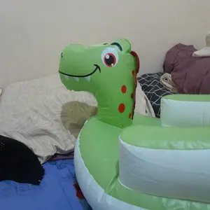 Sofa Kursi Makan Bayi belajar duduk Model Tiup balon Baby Chair Model Tiup Bebek Dengan Music Musik Cewek Cowok Bayi Dudukan Putih Unisex