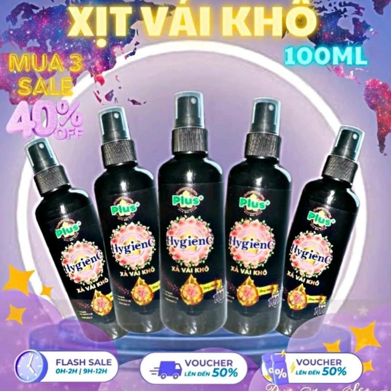 Combo 5 Chai xịt vải khô thơm HygienC 100ml - Làm Sạch thơm lưu hương lâu, loại bỏ những mùi hôi khó chịu