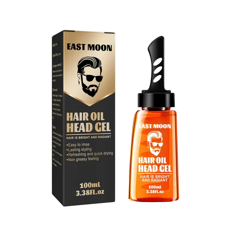 2 in 1 Oil Head Hair Cream with Wide Tooth Comb Back Hair Styling Cream for Men Hair Styling Gel Hair Wax Styling Fluffy Comb