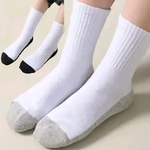 3 Pasang Kau Kaki Anak Sekolah PAUD TK SD Telapak Warna Fashion Kaus Kaki Setengah Betis Cewek Cowok Hitam Putih abu spandex katun poli 10-11 tahun Kaos 8-9 tahun spandeks 7-8 tahun