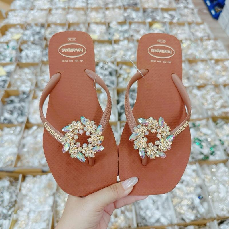  DÉP HAVAIANAS ĐẾ VUÔNG NÂU ĐẤT - LINDATRAN 