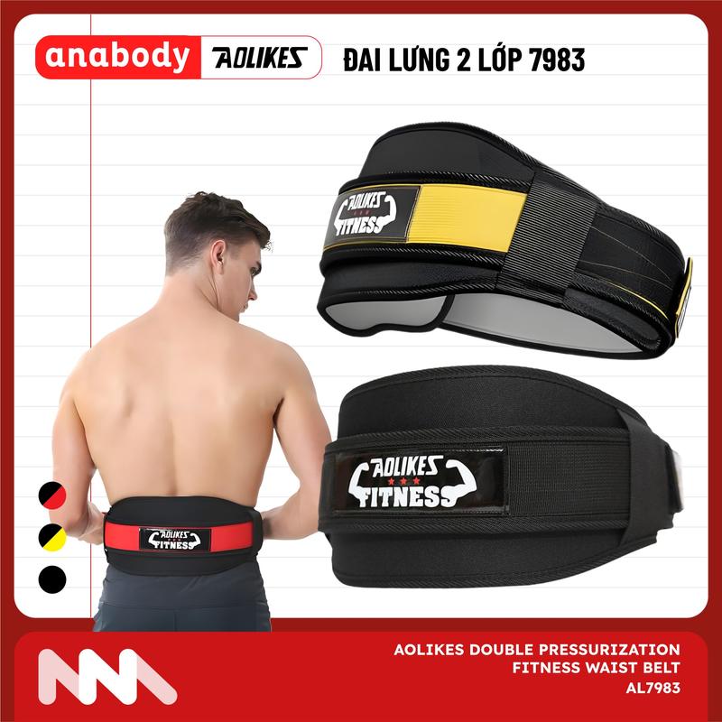Đai Lưng 2 Lớp Bảo Vệ Cột Sống Aolikes A-7983 Sport | Phụ Kiện Nịt Lưng Tập Gym Chính Hãng