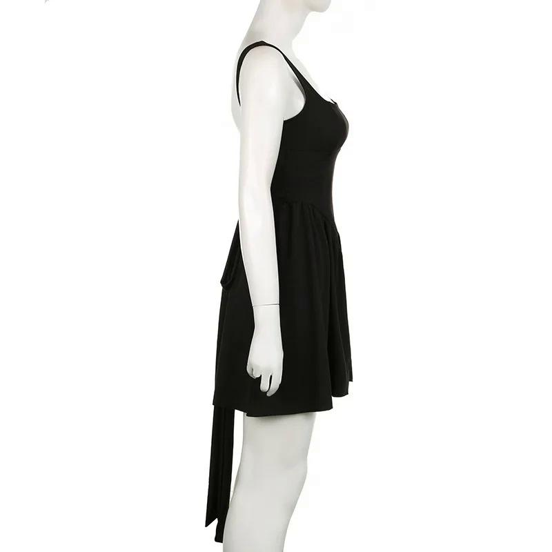 Product Introduction of Taruxy bandage backless dress women bow splice folds elegant high waist sundress hot girls 2024 Street sexy lace up dress femme Casual Womenswear 10
