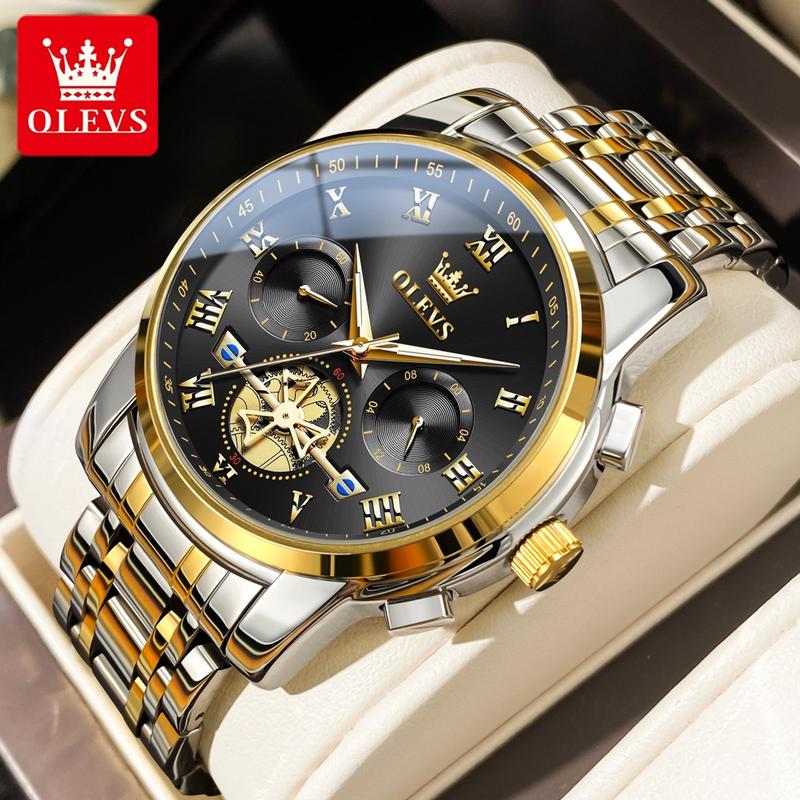 Jam Tangan Pria OLEVS 2859 Anti Air Luminous Analog Chronograph Stainless Steel Men Watch 5