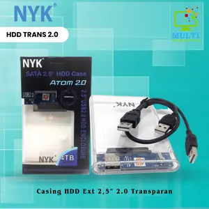 NYK Casing 2.5 Inch USB 2.0 HDD Transparant External case Transparent Kabel Plastik  Disk