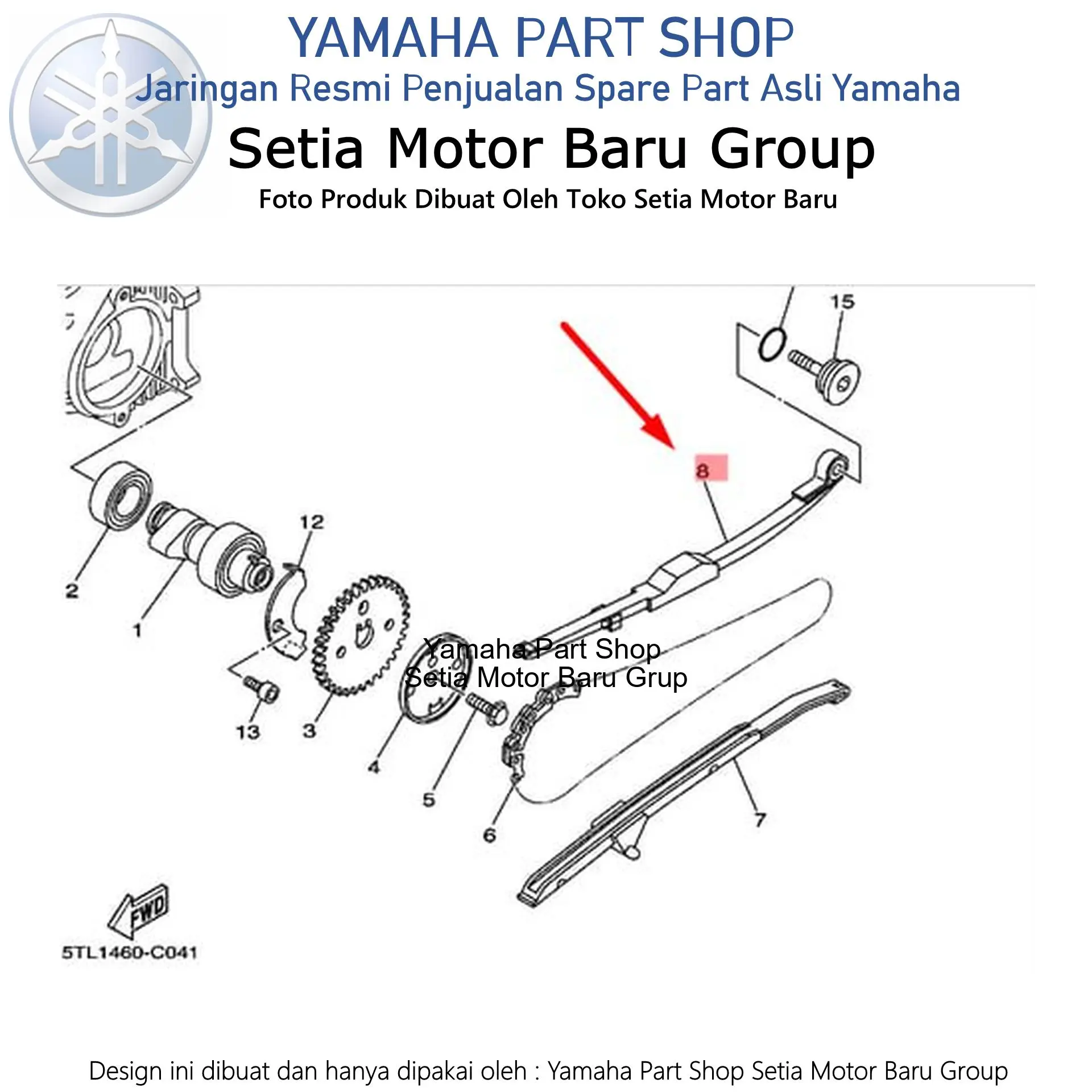 Karet Bantalan Lidah Tensioner Kamrat Panjang Atas Mio Lama Fino Soul Sporty Karbu Asli Yamaha