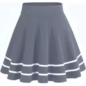 Rok Mini Korean Style List Strip Sport Terbaru Rok Olahraga Tenis Senam Aerobik Wanita Bahan Hyget Premium Grade A Lembut Halus Adem Size M L XL XXL