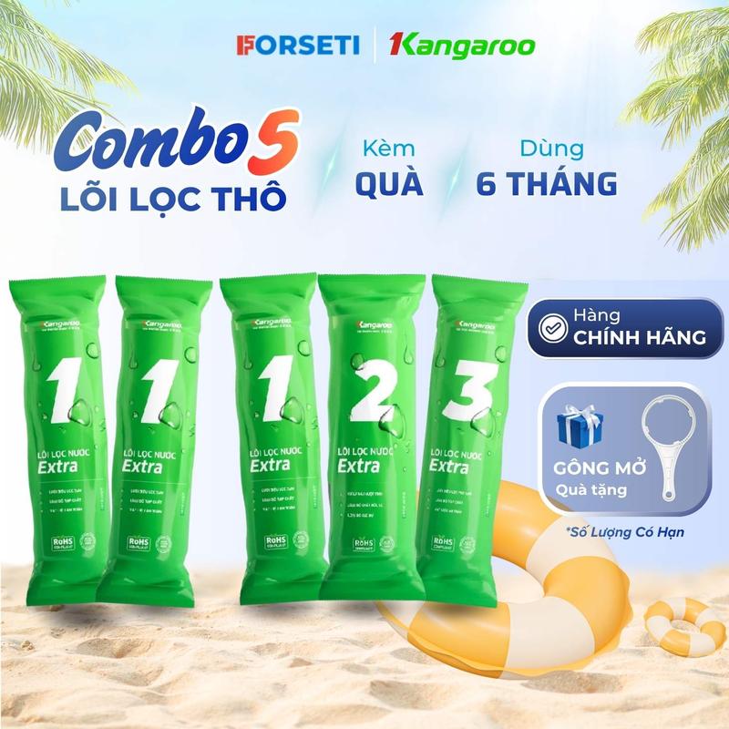 Bộ 5 Lõi Lọc Nước Kangaroo Loại Mới Kangaroo Extra Chính Hãng Dàn