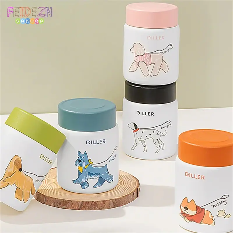 Cốc cách nhiệt mini FEDO Girls Cốc nước hoạt hình dành cho chó Cốc ăn sáng di động bằng thép không gỉ 316 150ml chống rơi, duy trì nhiệt độ Thích hợp để mang theo khi đi du lịch ngoài trời, năm kiểu dáng, chó khác nhau, quà tặng cặp đôi 0