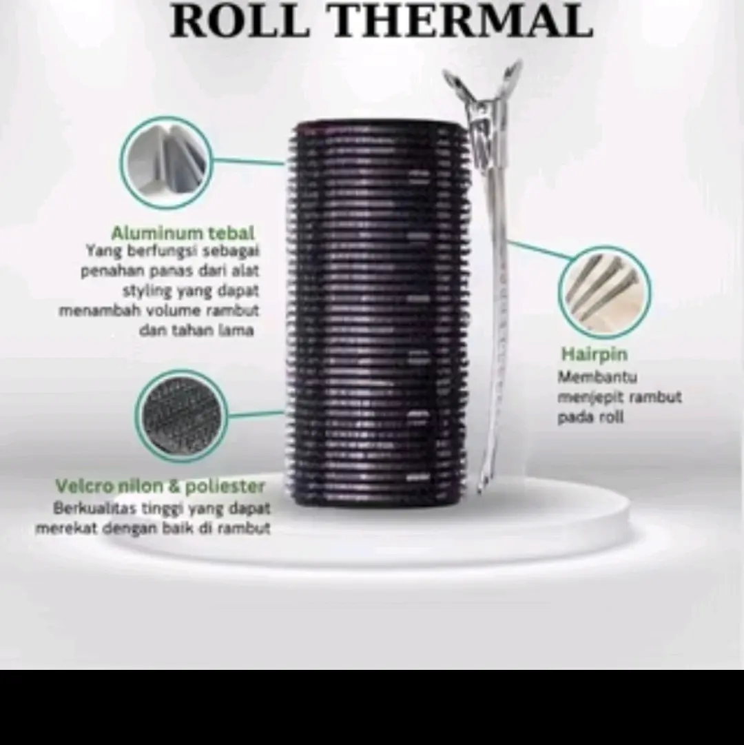 1 Paket Roll Rambut Thermal Aluminium + Jepit Besi Roll Rambut - 4 Cm