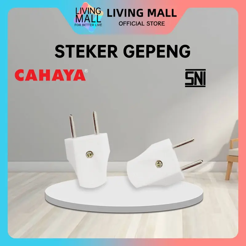 Steker Gepeng Mini/ Colokan Sambungan Listrik/ Steker Kontra/Contra Gepeng Hitam SC-312/SC-313 Merek Cahaya