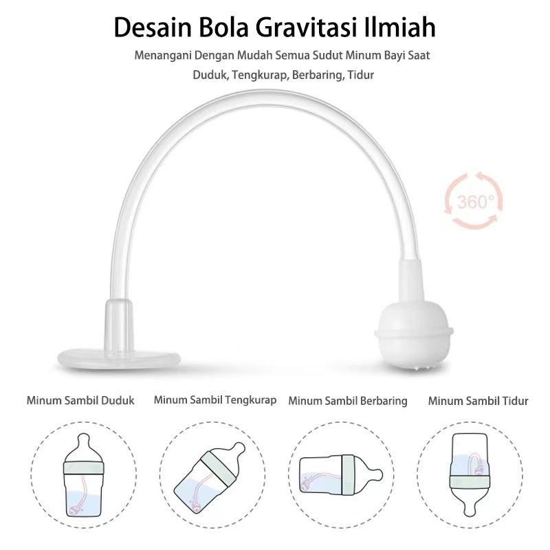 Botol Persegi Bayi Anti Perut Kembung Botol Penyimpanan Makanan Bayi Mulut Lebar 270ml C437