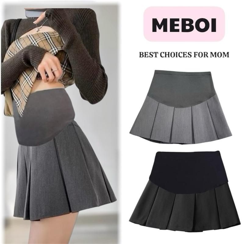 Chân váy bầu tennis CV3 mẹ Bối xếp ly to cho bà bầu có quần bên trong, có đáp bụng, form rộng mặc thoải mái