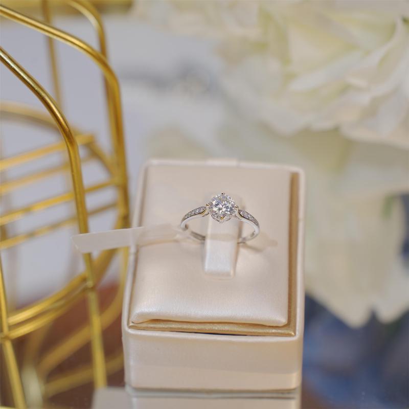 Cincin perak dengan mata berlian simple elegant bisa di adjust 1