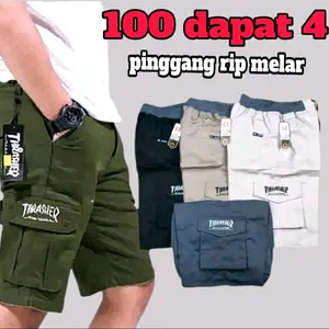 Celana Cargo Pendek Pria Seris Semua Warna Celana Cargo Katun twill Casual Santai Shorts  Celana Cowok Pendek Pria 100 Dapat 4 Pinggang Karet