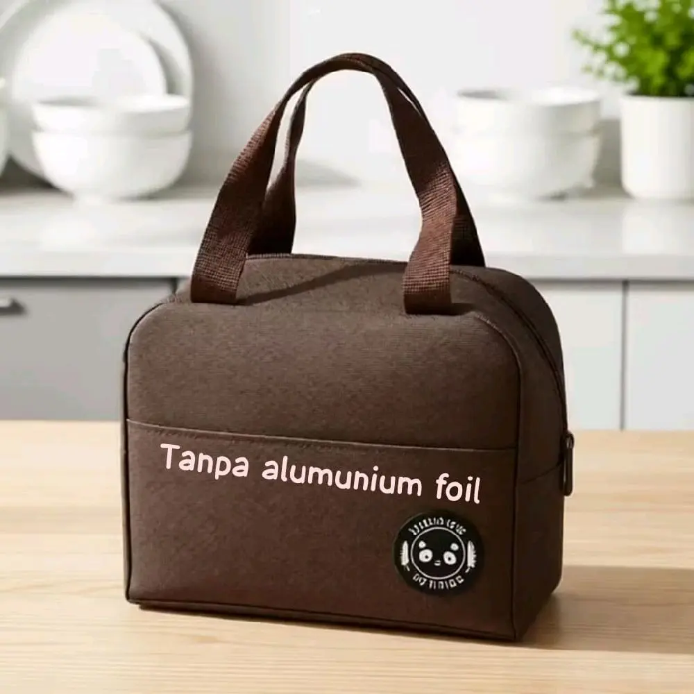 Tas Bekal Lunch Bag, Tas Bekal dengan Saku Depan, Tas Bekal Anak TANPA ALUMUNIUM FOIL