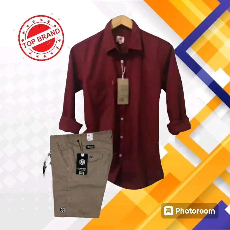 Setelan Kemeja Lengan Panjang Ter Hits Pria Dewasa Celana Pendek Pria Setelan Pria Kekinian Paket Distro Katun 1