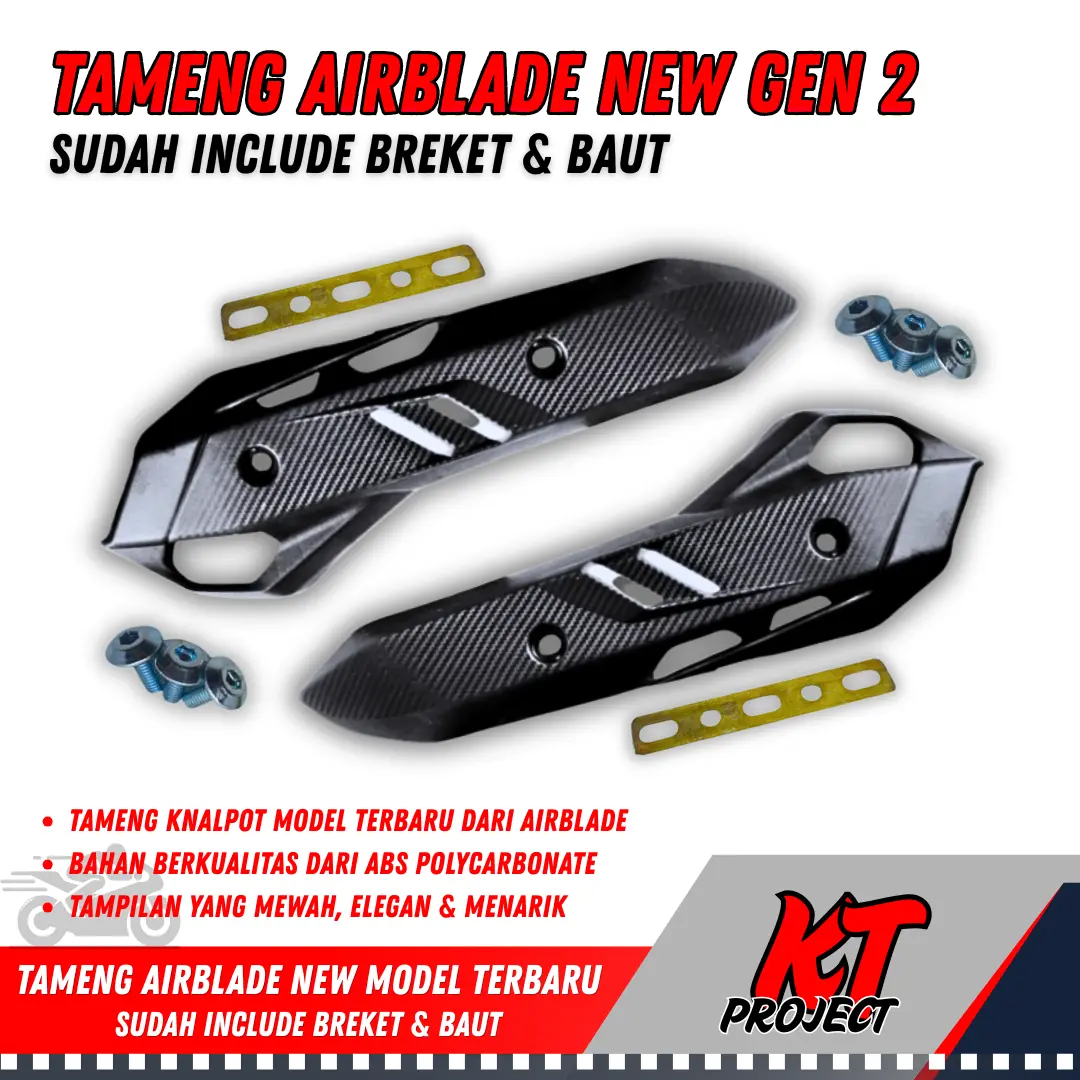 TAMENG KNALPOT AIRBLADE NEW GEN 2 TAMENG AIRBLADE OLD TAMENG KNALPOT VARIO COVER KNALPOT UNIVERSAL SET BREKET & BAUT motorcycle
