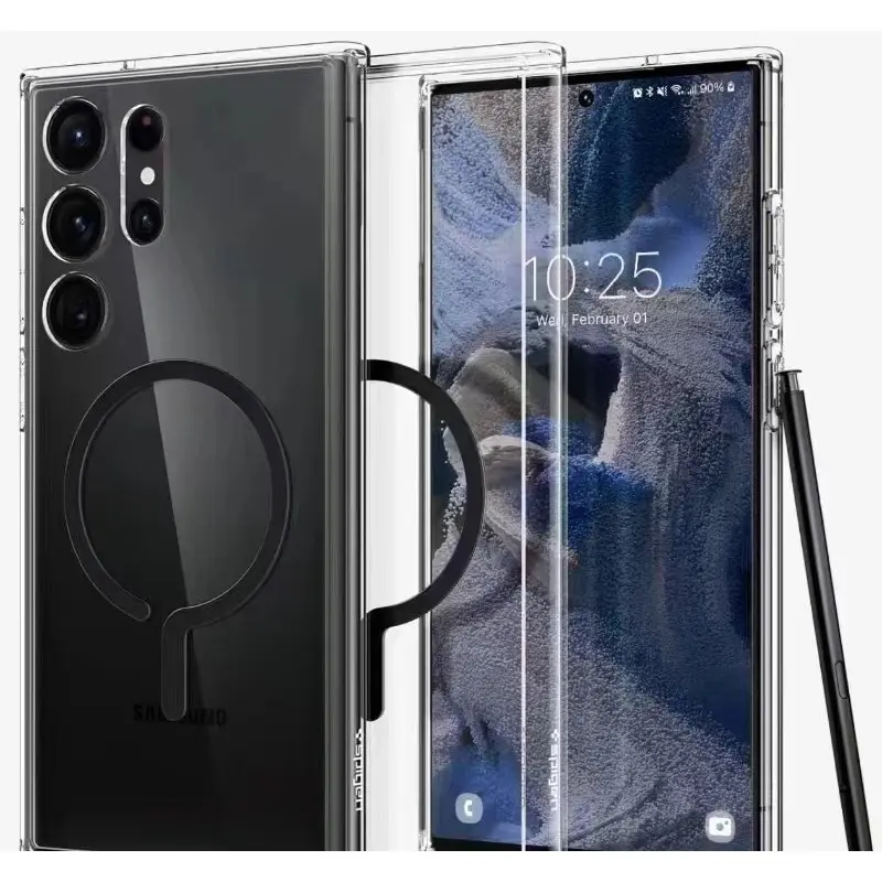 Ốp Điện Thoại Từ Tính, Spigen, Dành Cho Samsung Galaxy S24 Ultra / Galaxy S24 Plus / Galaxy S24, Chống Nước Cấp Quân đội, Chống Bụi, Chống Sốc Và Rơi Rơi Phone Titan Case Carbon
