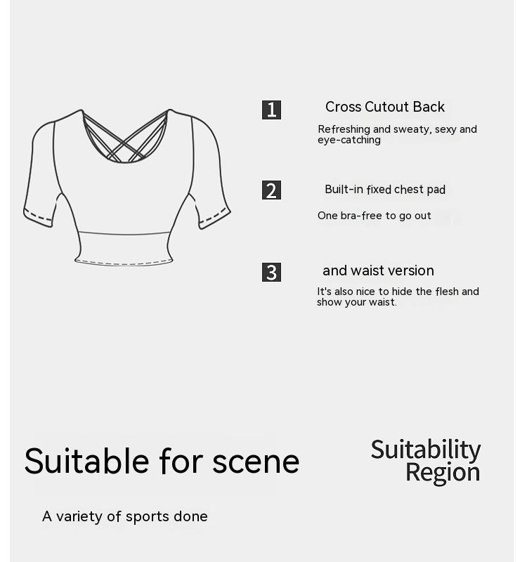 Product Introduction of Selene Bra Padded Top Crew Neck T-shirt Top 15