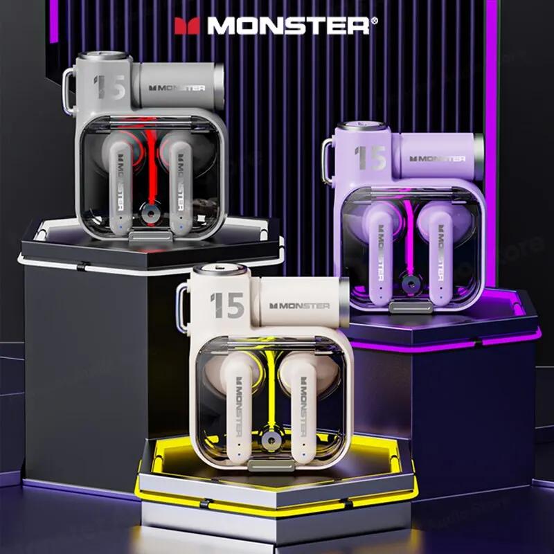  Monster XKT15 - tai nghe không dây Bluetooth 5.3 tai nghe TWS chơi game tai nghe âm thanh nổi Hifi tai nghe thể thao chờ lâu 
