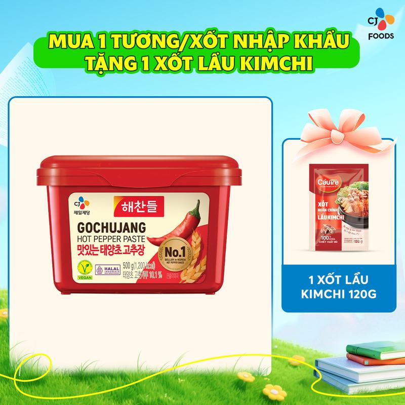 [MUA 1 HỘP 500G TẶNG XỐT LẨU KIMCHI] Tương ớt gochujang Hàn Quốc CJ Haechandle 200g hoặc 500g - Nhập khẩu từ Hàn Quốc