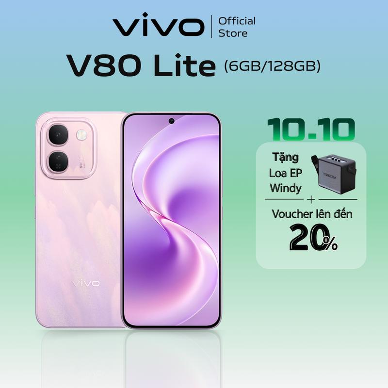 [Mới] Điện thoại vivo V80 Lite 5G (6GB+128GB) - Bảo hành Chính hãng - 1 Đổi 1 trong tháng đầu tiên
