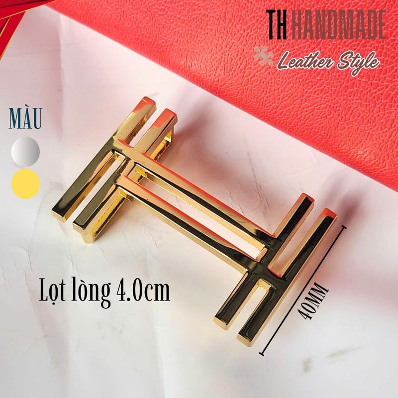  Đầu Khóa Thắt Lưng Cao Cấp CHỮ H Mặt Khóa Thắt Lưng Thép Không Gỉ Màu Vàng Size 4.4cm Phù Hợp Dây 3.9cm-4.0cm Không Phai Màu Dễ Phối Hợp 