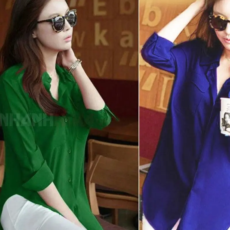 SƠ MI NỮ XẺ EO ĐUÔI TÔM ĐỦ 7 MÀU FORM DÀI ĐỦ SIZE VẢI LỤA MỊM MÁT SIZE M L XL XXL XXXL -A001 1