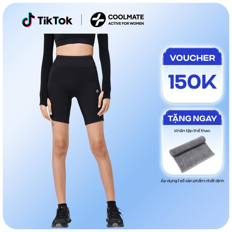 [Outlet không đổi trả] Quần Biker Short nữ chạy bộ 8inch thấm hút, nhanh khô, co giãn 4 chiều - Coolmate Active For Women