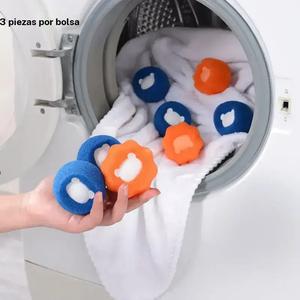 Set de Bolas Removedoras de Pelo Reutilizables, 3 piezas por set, Bola atrapapelos para Lavadora y Secadora, para Ropa, Pelo de Perros y Gatos, Removedor de Pelo de Mascotas