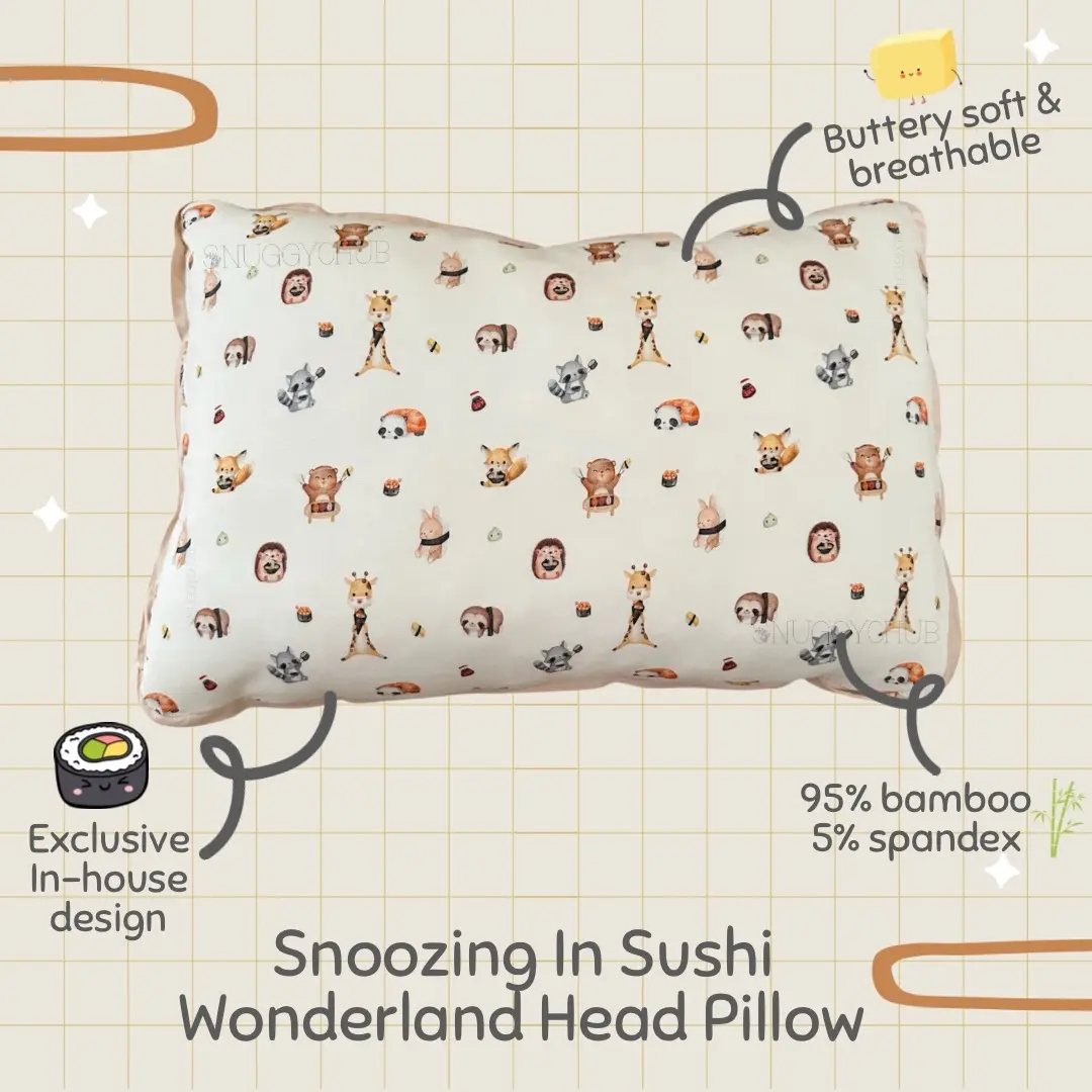 Snoozing in Sushi Wonderland Head Pillow