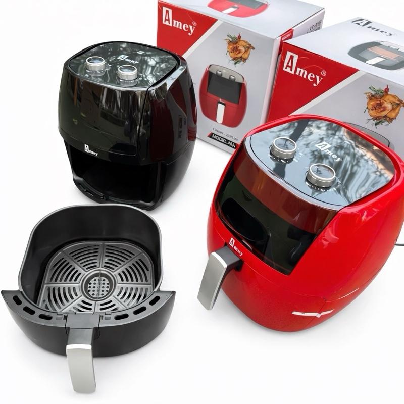 Amey Nồi chiên không dầu AMEY-3100 - 460W - Màu đen & đỏ - Tiết kiệm dầu - Lò nấu không dầu lý tưởng