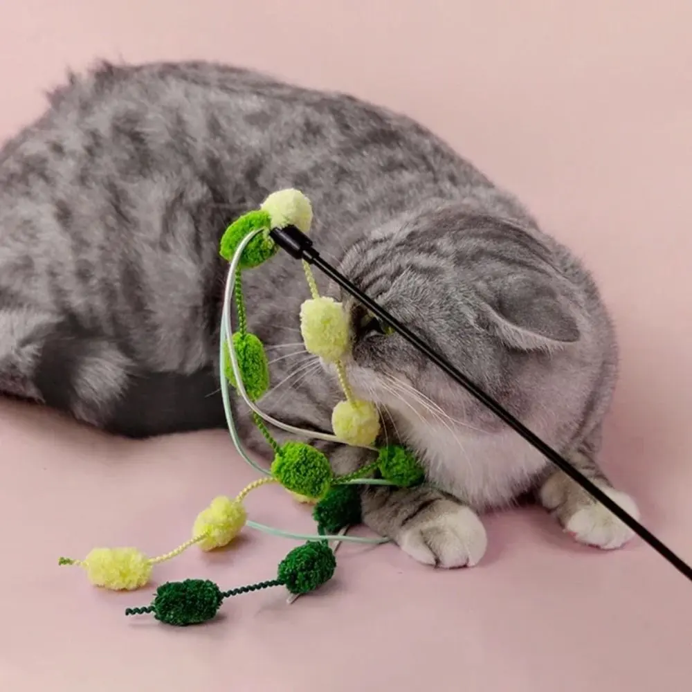 Bell Tassel Cat Toys Plush Balls Chromatic Kitten Teaser Wand Funny Durable Pet Supplies for Cat Exercise
