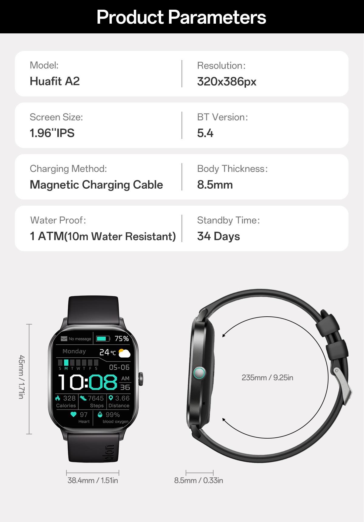 【24H ship】Huafit A2 Official Smartwatch Slim Terbaru | Balas Pesan Singkat Cepat |Monitor Emos| Layar Penuh IPS1.96'' | Super tipis 8.5mm | Tahan Air IP68 | 110+ Mode Olahraga | SpO2 & Detak Jantung 24 Jam |Smartwatch untuk Pria & Wanita Smart Watch Aolon 【24H ship】Huafit A2 Official Smartwatch Slim Terbaru | Balas Pesan Singkat Cepat |Monitor Emos| Layar Penuh IPS1.96'' | Super tipis 8.5mm | Tahan Air IP68 | 110+ Mode Olahraga | SpO2 & Detak Jantung 24 Jam |Smartwatch untuk Pria & Wanita Smart Watch Aolon