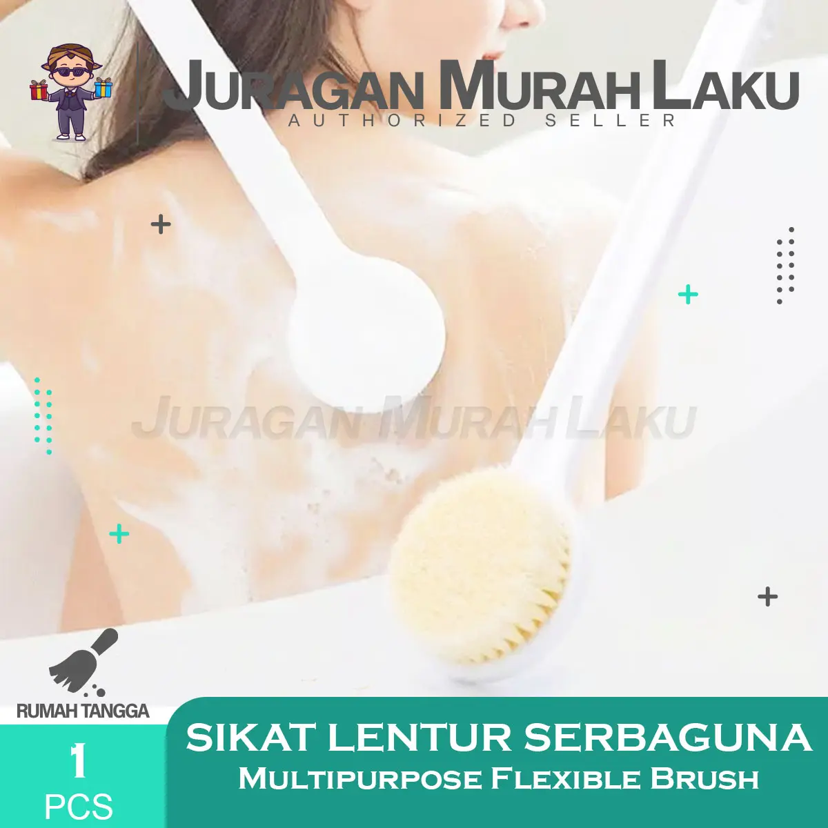 Sikat Gosok Punggung Sikat Mandi Gosok Punggung Badan Long Handled Pembersih Badan Mandi