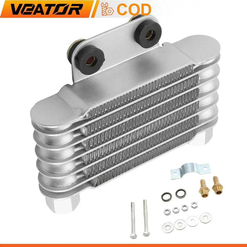 Pendingin Oli 6Row Universal Radiator Oli Aluminium Motor Trail 50-150CC KTM Honda Yamaha