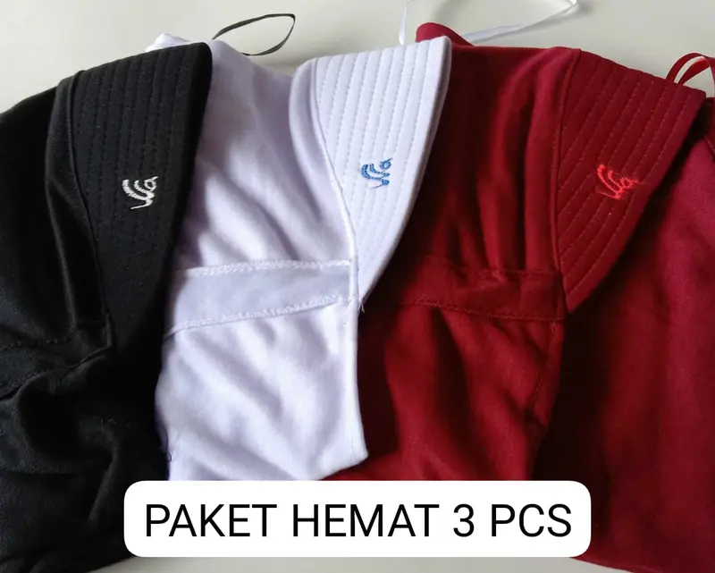 Paket Hemat Kerudung Instant Motif Pita Tutup Delima Anak Sekolah TK SD SMP SMA Remaja Dewasa Jilbab Nyaman dicuci dengan tangan saja white 0