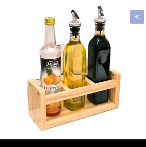 Rak Botol Kayu Mahoni Berkualitas Tiga Sekat P33L10T12 Kitchenware dengan Spesifikasi Unik P40L10T12